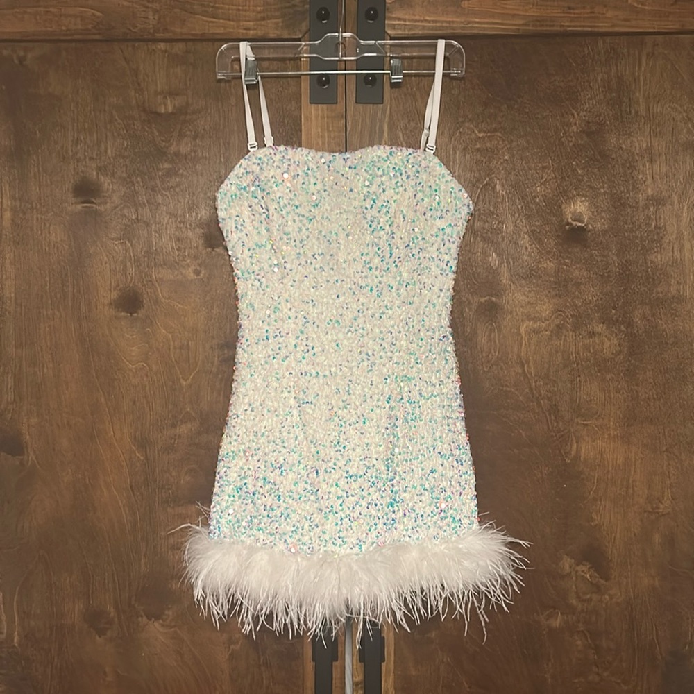 Anastasia White Sequin mini dress